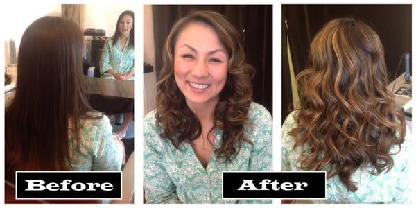 Before and After. Multi-tone Balayage Highlights