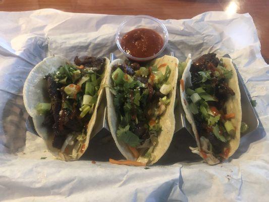 Korean steak tacos.