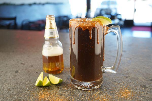 Michelada, served with your preferred beer and the house special michelada mix!