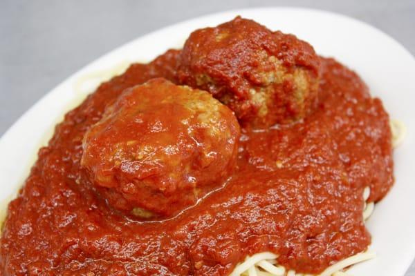 The meatballs at Tony's Place come with the spaghetti or can be ordered as a side (brings 2).