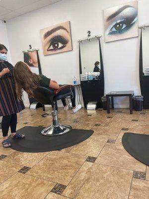 Getting eyebrows done