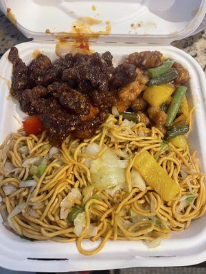 Panda Express- 12/17/24 (delivery though app) Original Orange Chicken- Honey Sesame Chicken and chow mein