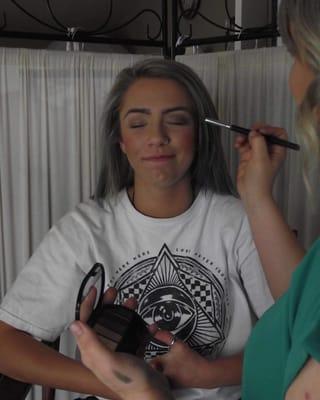 Makeup on seniors at MJ photography.