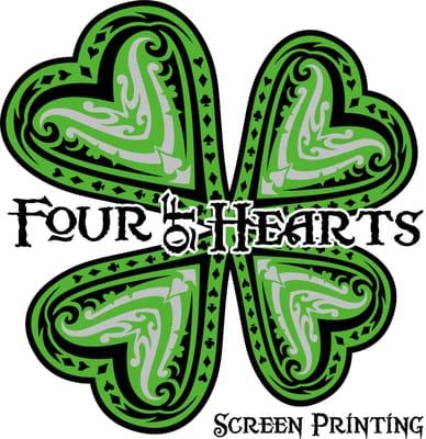 Four of Hearts Screen Printing Logo