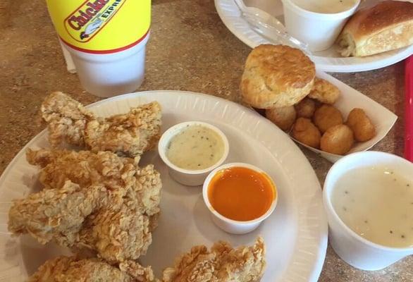 #2 with corn nuggets, biscuit & a sweet tea.