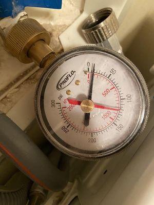 Independent water pressure measurement from my plumber.