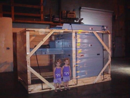 Twins posing with the brand new shredder 08/2003!