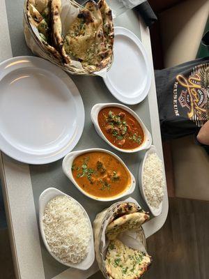 Chicken curry (top) chicken tikka masala (bottom)