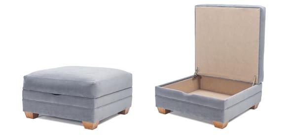 California Sofa Storage Ottoman Option