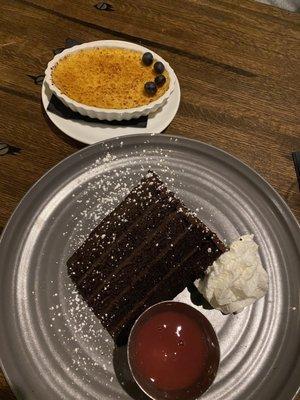 Creme Brûlée & Chocolate Cake Desserts