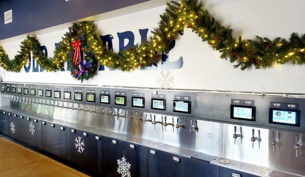 Their Christmassy beverage wall