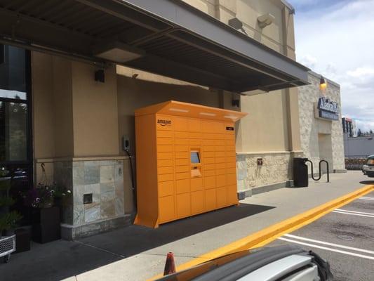 Amazon locker outside.