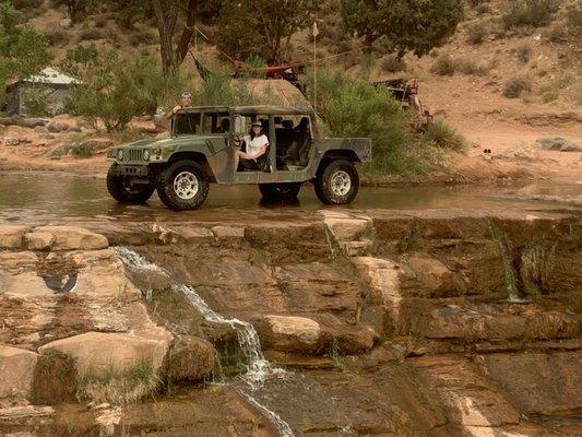 Our Humvee over the Toquerville Falls