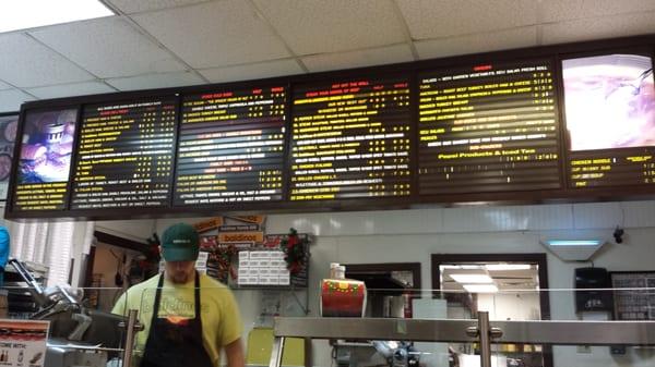 Menu board.