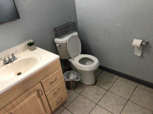 Clean restroom.