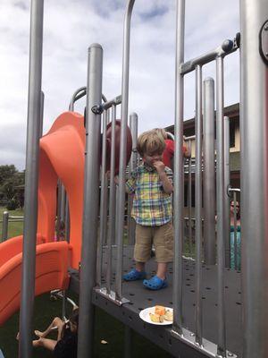 The brand new playground that was just finished and unveiled on Easter weekend!