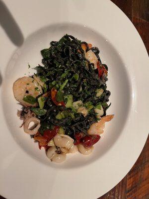 Squid ink pasta chitarra