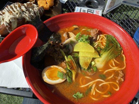 Spicy ramen with ribeye.