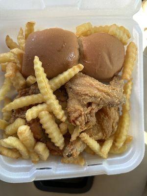 3 piece fried chicken with side of fries