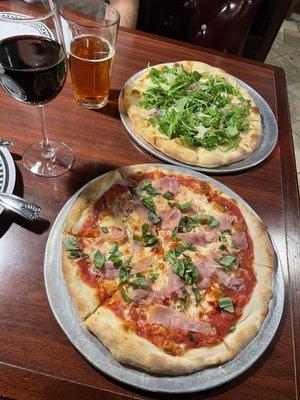 Small Pizza Campagna and Small Arugula Pizza