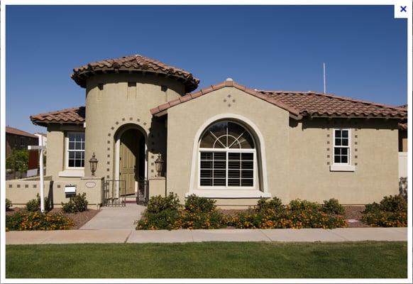 exterior stucco/tile roof