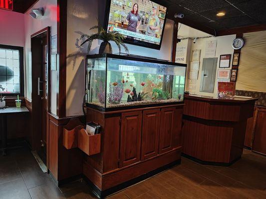 TV, Fish Tank and Cashier station