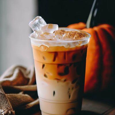 Seasonal drink. Pumpkin Iced Latte!