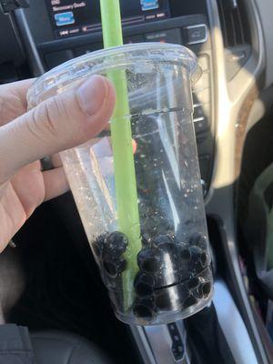 The only edible part of the bubble tea.