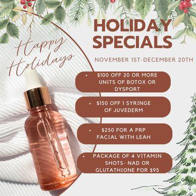 Current Monthly Specials ends 12/20/24