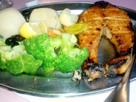 Grilled Salmon - Best I ever had Crispy skin and moist on the inside so good ...grill flavor goodness