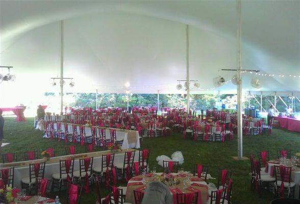 80 foot wide tent - wedding set up.