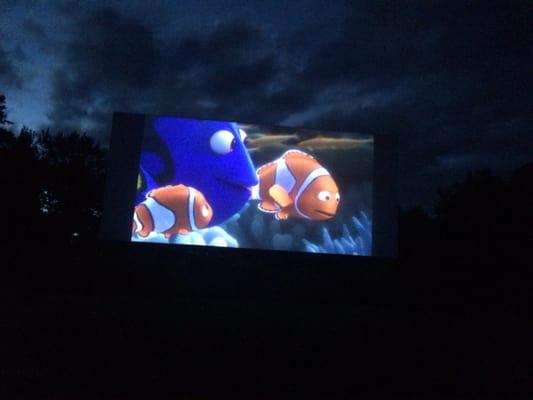 Finding Dory looking fantastic up on the big outdoor screen largest in orange county one of the largest in the country