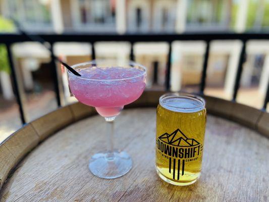 Prickly Pear margarita and Pilsner