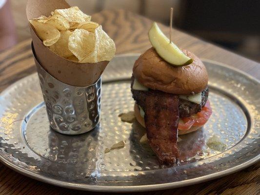 CP Wagyu Burger and chips