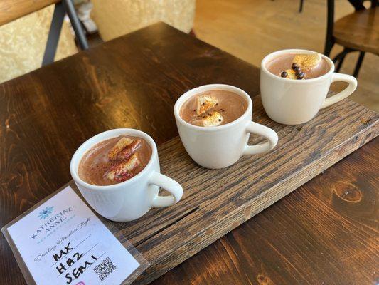 Hot Chocolate Flight (Mexican, Hazelnut & Semisweet (58%)