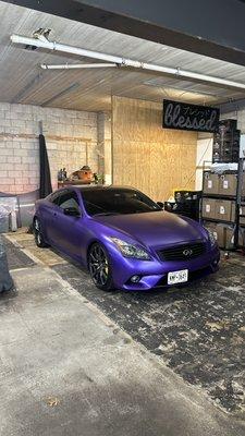 Full body satin purple wrap