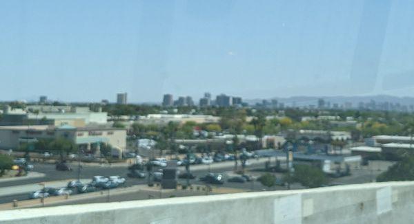 Top of the 5th floor garage overlooking Phoenix