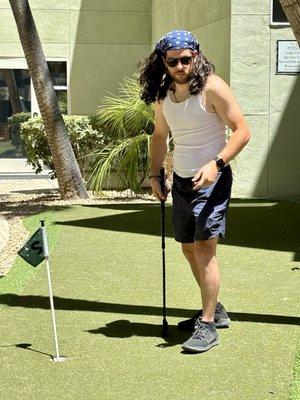 My son just golfing around