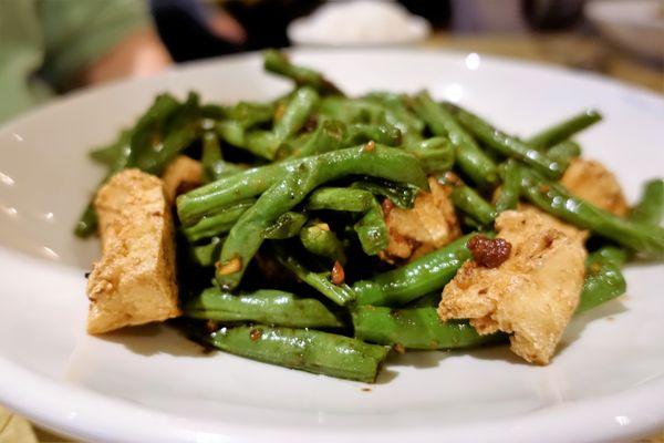 String Bean and Fried Tofu in Soybean Garlic Sauce