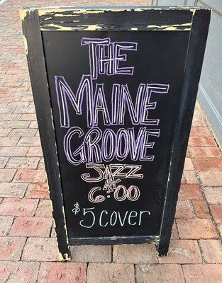 The Maine Groove (jazz) Sunday nights in summer.