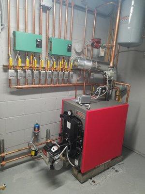 If your mechanical room doesn't look like this, call Bolkema Fuel Co. today! 87% efficient oil fired equipment