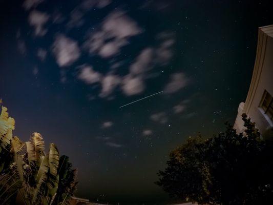 Wonderfully starry night with the International Space Station streaking through the sky!