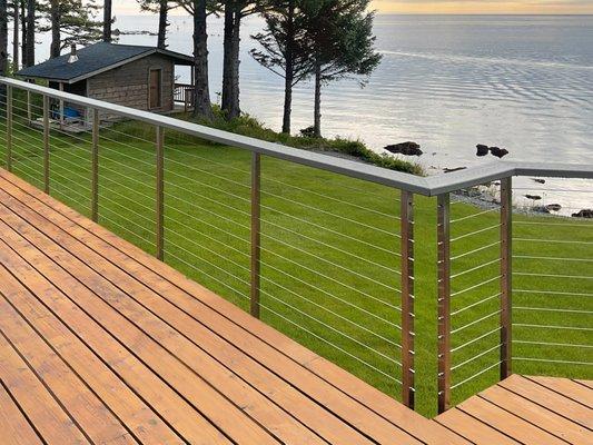 Railing for decks must be corrosion-resistant. Any outdoor railing made from stainless steel should be 316 marine grade.