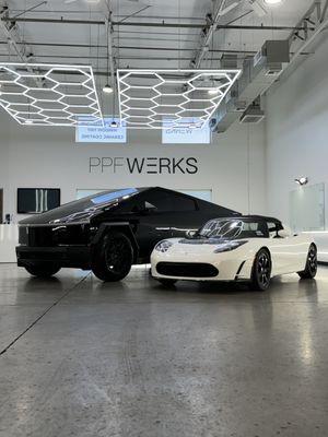 Tesla Cyber Truck x 1st Gen Tesla Roadster