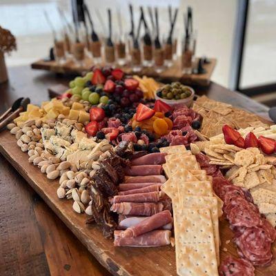 Custom charcuterie board for our ribbon cutting with the Tulare Chamber of Commerce.