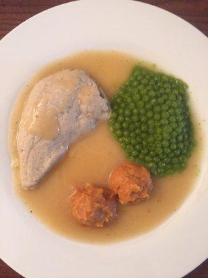 Purée season turkey with yams, baby peas with gravy. These meals for people who suffer from dysplasia. Only $8.59  per meal.