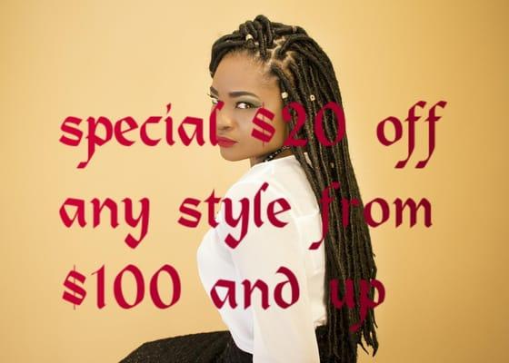 Special  $20 off any  style  from  $100 or more Monday  -Thursday  pick up your phone  and call 7042229542 to schedule  your ...