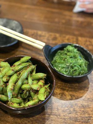 Spicy edamame and seaweed salad