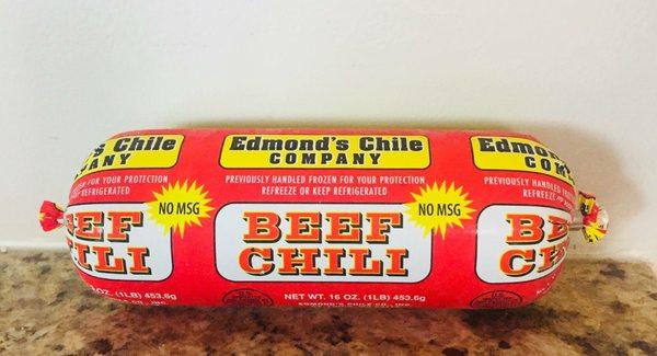 Our chili is MSG-free, 1 lb roll as seen here makes about three 8oz servings.