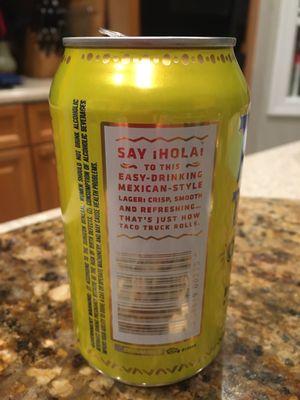 Back labeling on Taco Truck Lager